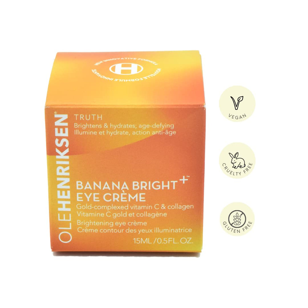 Ring-finger application of Banana Bright+ Eye Creme demonstrates gentle tapping