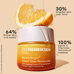 Ole Henriksen Banana Bright Mini tube close-up shows creamy texture for instant brightness.