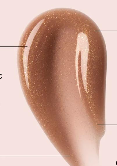 Ole Henriksen Pout Preserve swatch displays shimmering Creme Brulee Glimmer