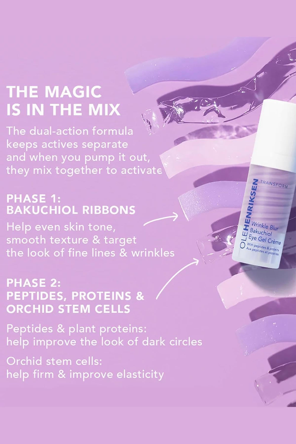 Ole Henriksen Wrinkle Blur Bakuchiol Eye Gel Creme texture on skin for quick absorption