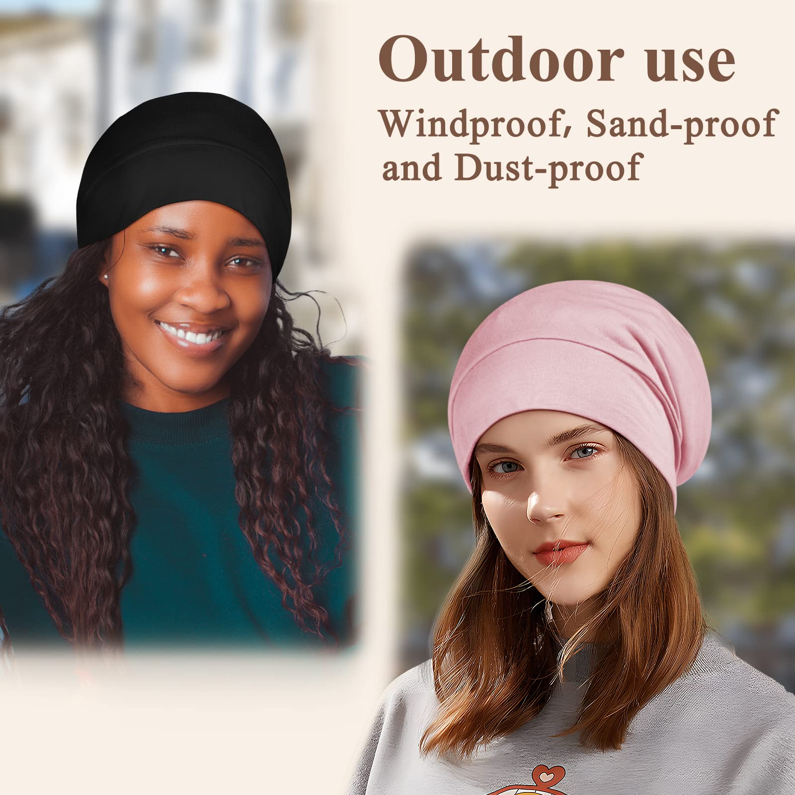 OLESILK pink silk bonnet suitable for daily wear across seasons and activities.