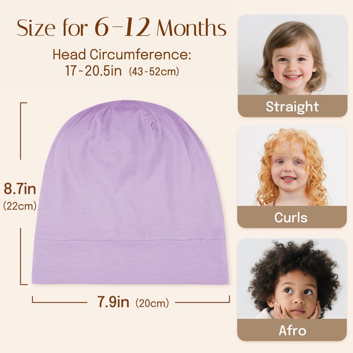 OLESILK Silk Baby Bonnet provides frizz protection for delicate curls.