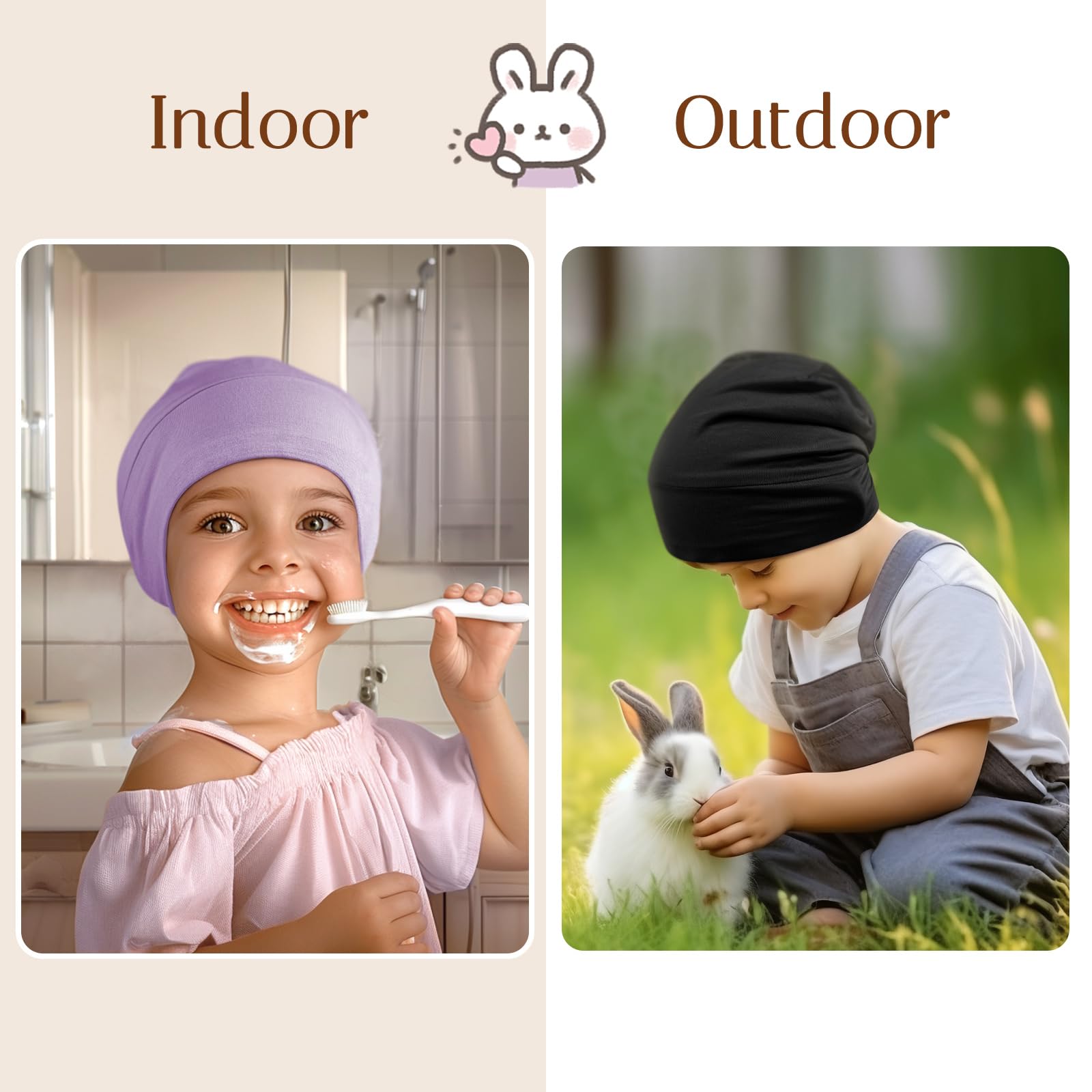 OLESILK Silk Baby Bonnet in light purple design for stylish bedtime routines.