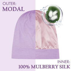OLESILK Silk Baby Bonnet shows soft modal layer for breathability and dry comfort.