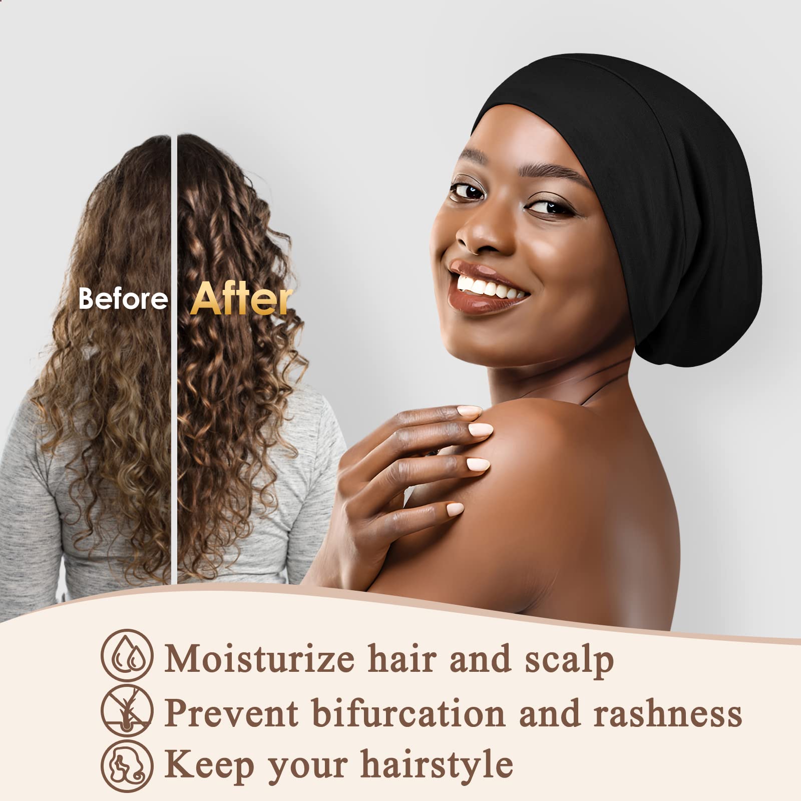 OLESILK Silk-Bonnet in black supports daily wear and versatile use.