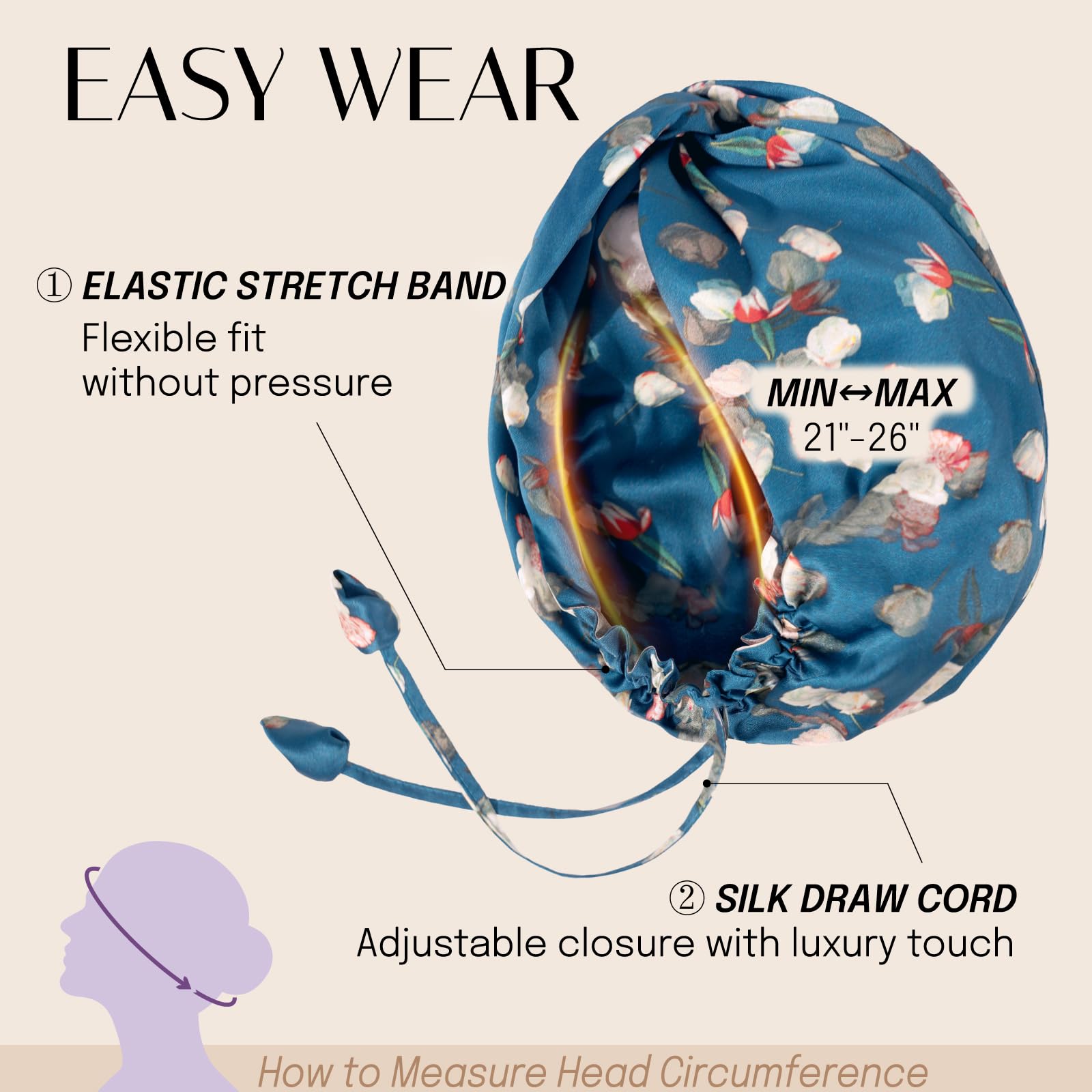 OLESILK silk bonnet washable—machine washable for quick care.