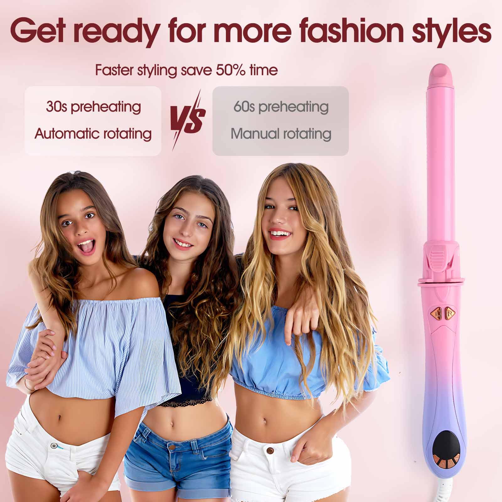 oleydb 360-degree rotation promotes smooth curls with less effort