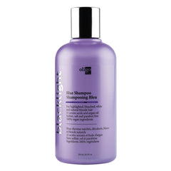 OLIGO PROFESSIONNEL Blacklight Blue Shampoo bottle shows color safe, sulfate-free blond toning.