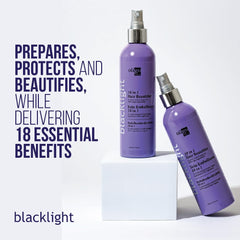 Oligo Professionnel Blacklight mist spray applying on hair for detangling ease