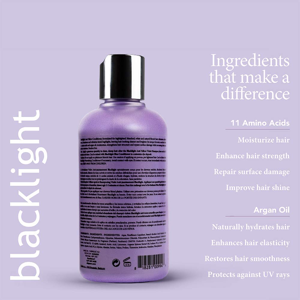 Oligo Professionnel Blacklight Violet Conditioner application demonstrates quick, even coverage on damp hair.