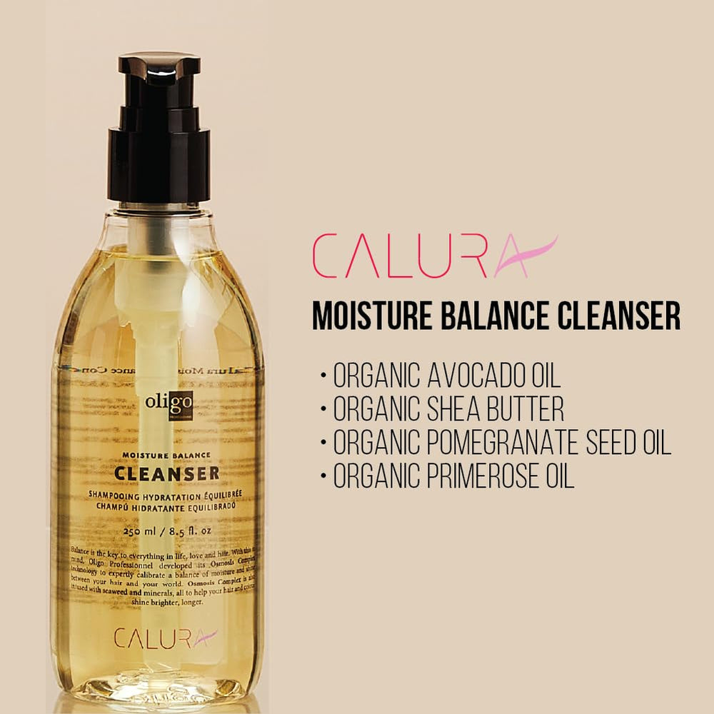 Oligo Professionnel Calura label highlights sulfate-free, vegan, color-safe formula.