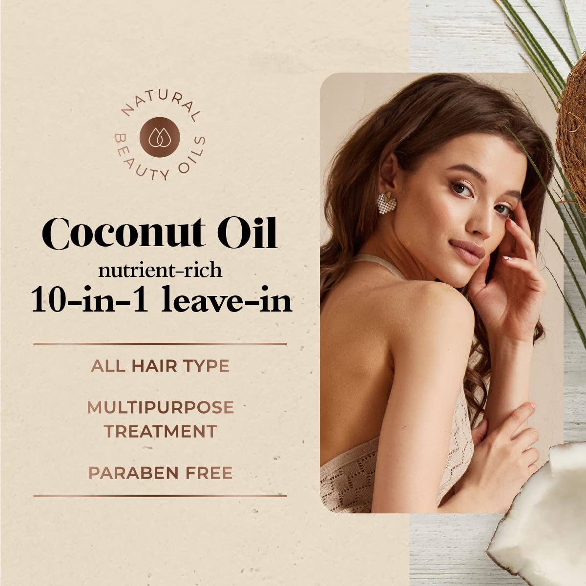 Oliology Coconut Oil 10-in-1 Spray being applied to hair for frizz control