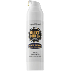 Olive Gold 03 bottle-front showing ozonated moisturizer for daily hydration