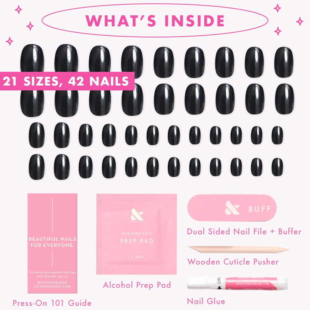 Olive &amp; June Instant Mani nails on hand showing long-wear potential up to 14 days.