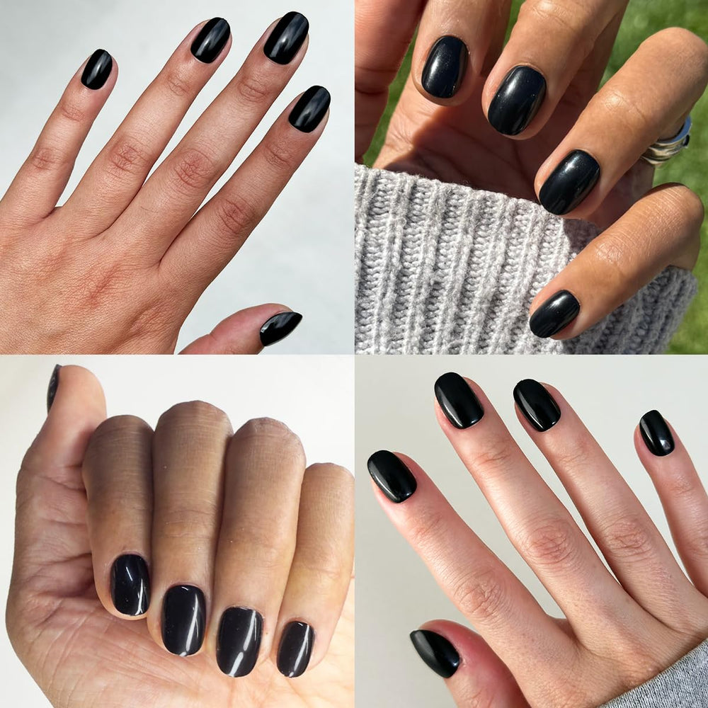 Olive &amp; June Instant Mani nails on natural nail for seamless, real-looking extension.