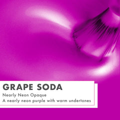 Olive & June long-lasting top coat adds glass-like shine over grape soda polish.