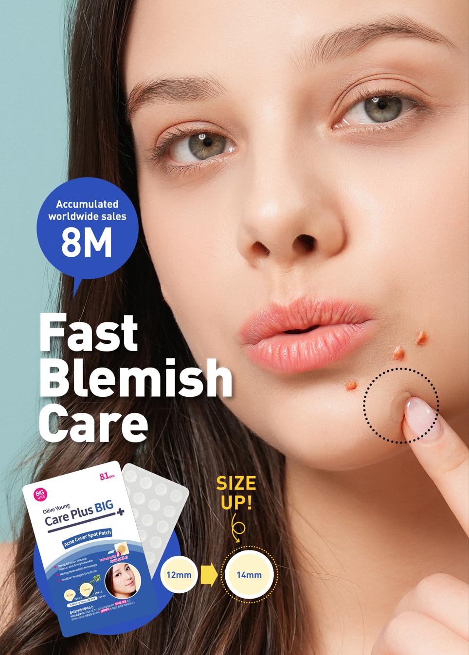 OLIVE YOUNG Care Plus Spot Patch Big 14mm radius for larger blemishes