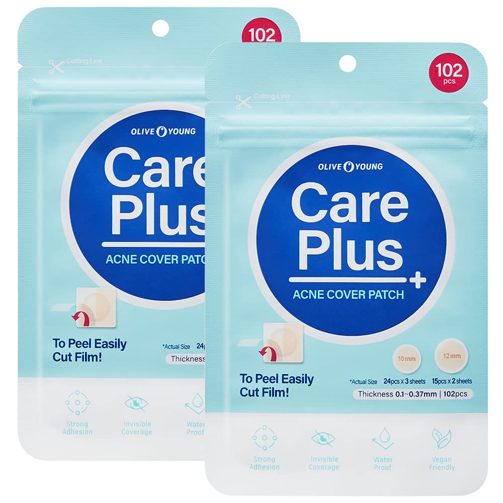 OLIVE YOUNG Care Plus Spot Patch two-pack packaging showing bulk patch supply for ongoing use.