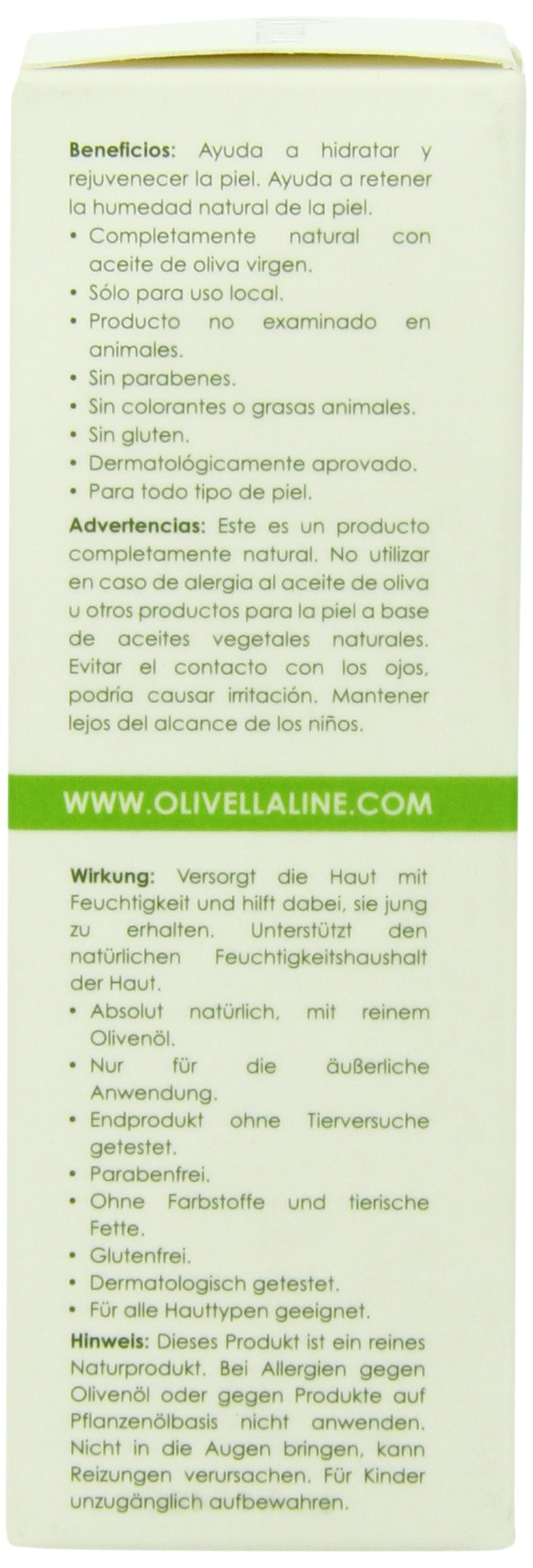 Olivella olive oil ingredients closeup highlights antioxidant-rich formula.