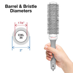Olivia Garden Ceramic + Ion Speed XL barrel closeup, 1-3-8-diameter for volume.