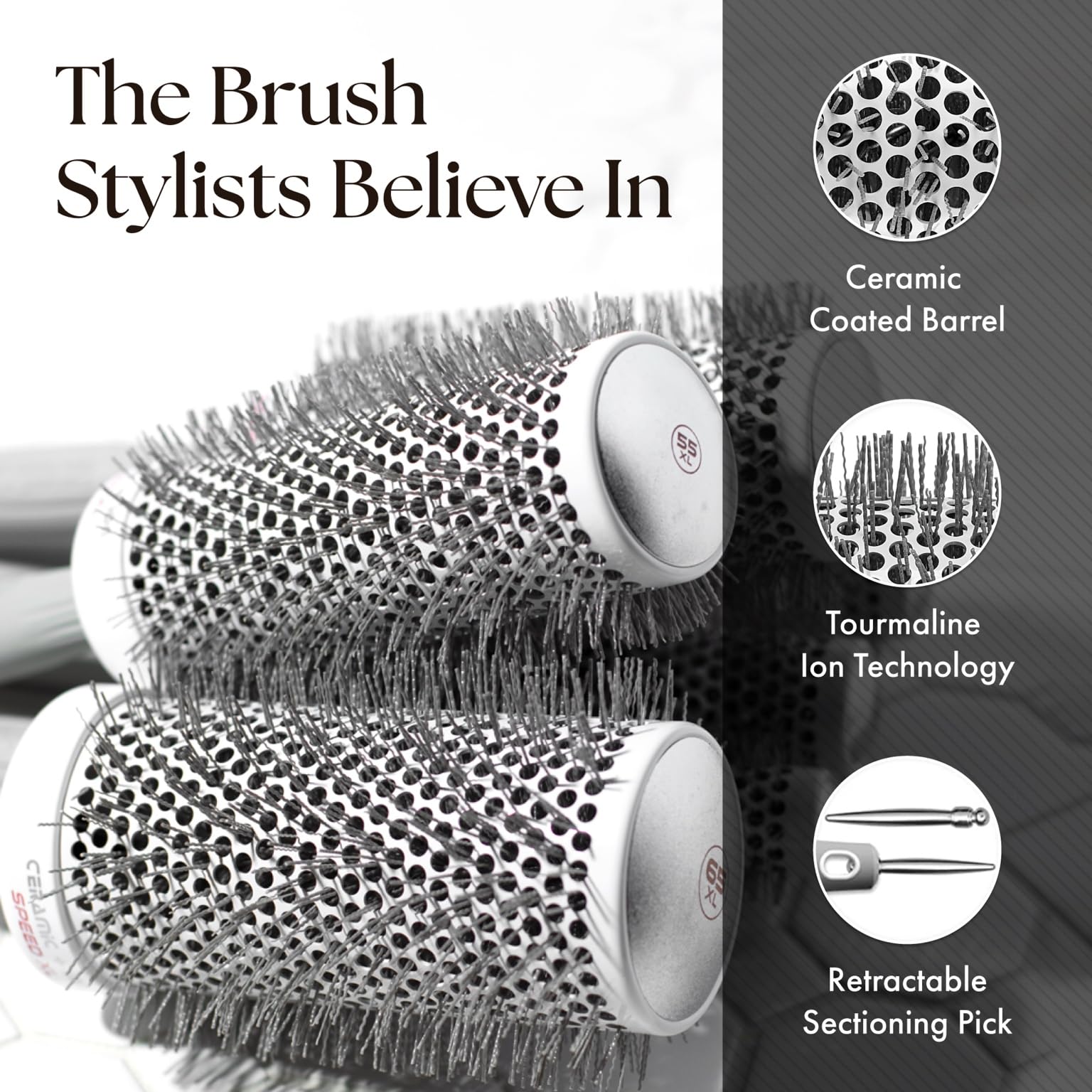 Olivia Garden Ceramic + Ion Speed XL retractable sectioning pick for clean parting.