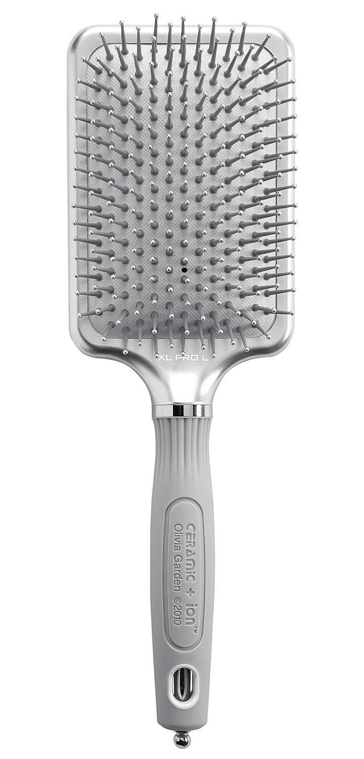 Olivia Garden Ceramic + Ion XL Pro brush front view with anti-static glide.