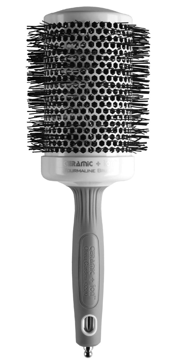 Olivia Garden CI-65 ceramic barrel close-up for smoother heat distribution and faster blowouts.