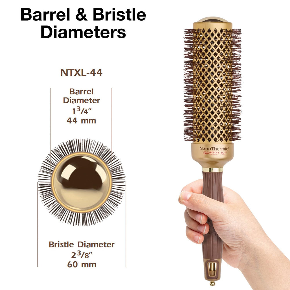 Olivia Garden ion-speed XL bristle detail highlighting frizz-control smoothing.