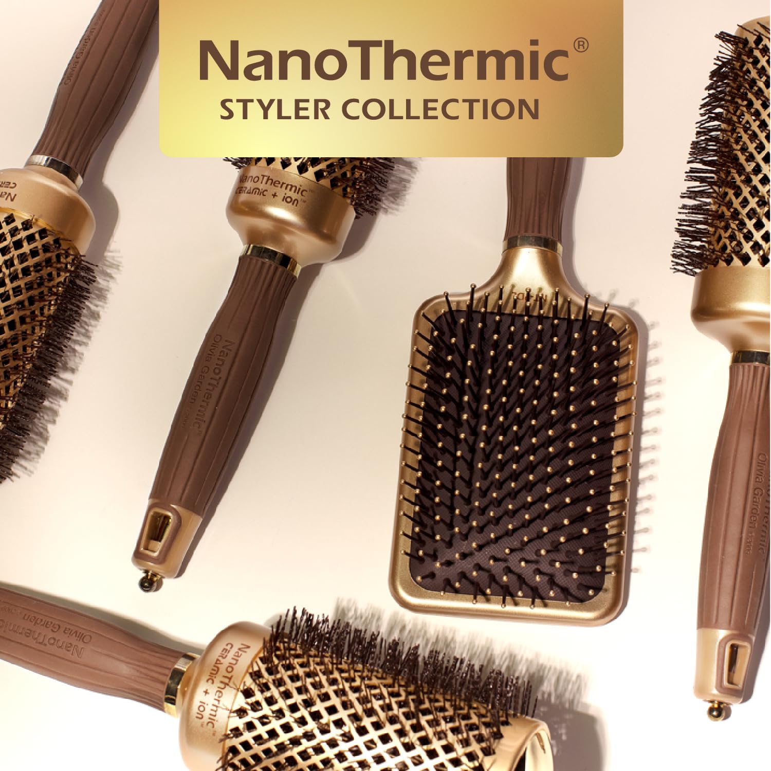 Olivia Garden NT-PDL brush with ceramic heat tech speeds up styling.