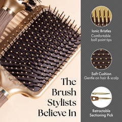 Olivia Garden NT-PDL paddle brush ionic cushion visible for scalp comfort.