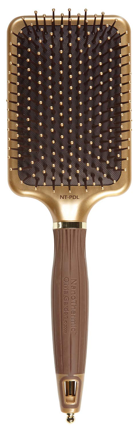 Olivia Garden NanoThermic ceramic ion styler paddle—front view for smooth detangling and all-day shine.