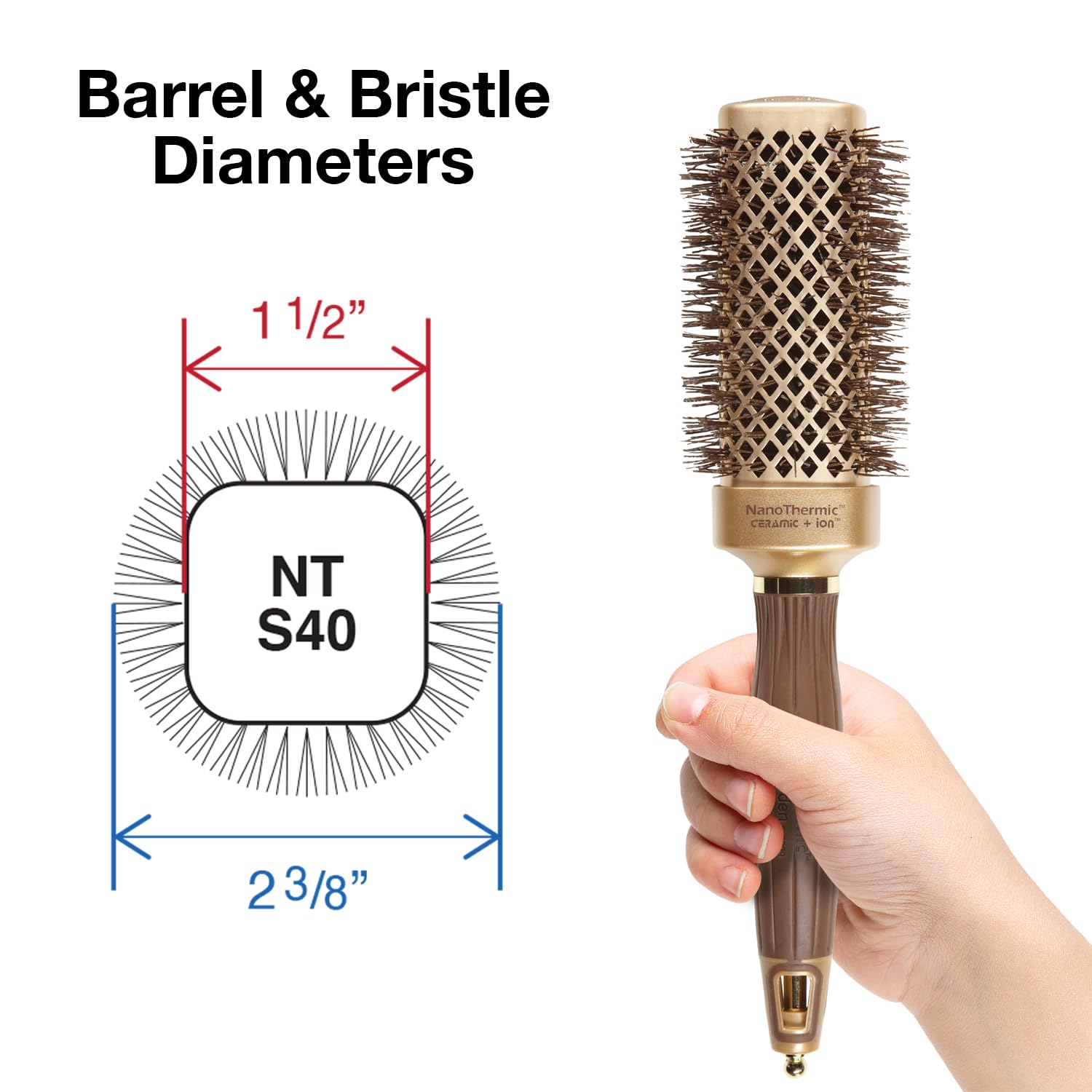Olivia Garden Nanothermic square brush airflow vents highlight quick, even drying.