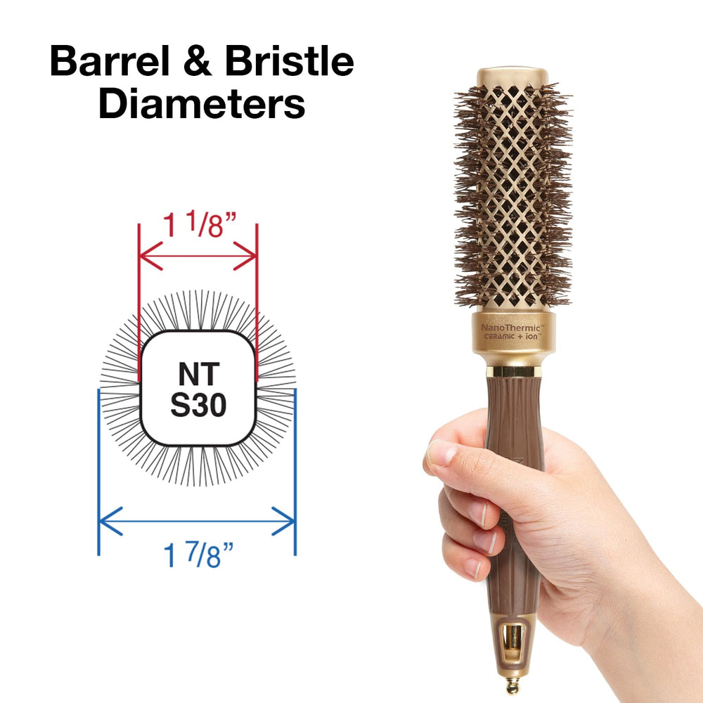 Olivia Garden NT-S30 ergonomic handle side view for comfortable styling sessions.