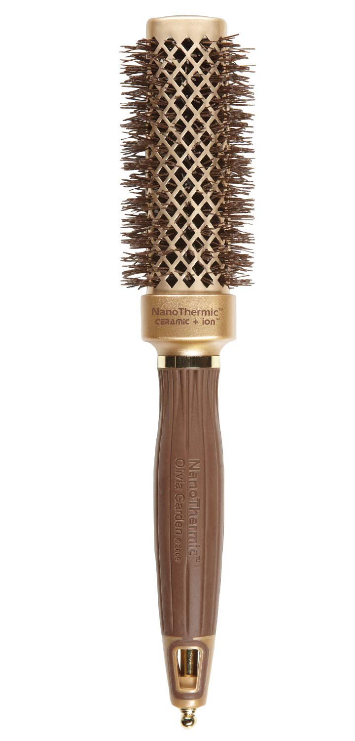 Olivia Garden NT-S30 square brush top view for smooth straightening and salon-like finish.