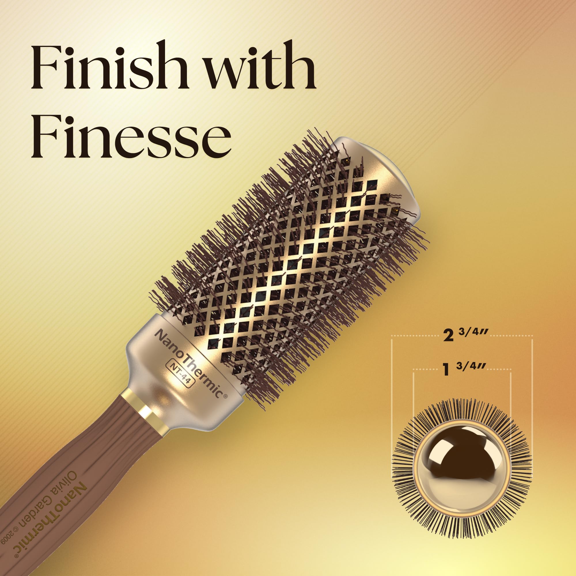 Olivia Garden NT-44 174-inch-barrel for versatile volume and smooth curls.