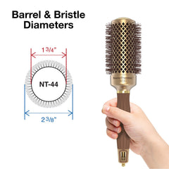 Olivia Garden NT-44 ergonomic handle promotes comfortable grip during long blowouts.