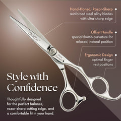 Olivia Garden SilkCut shear blade close-up highlighting precision for smooth cuts