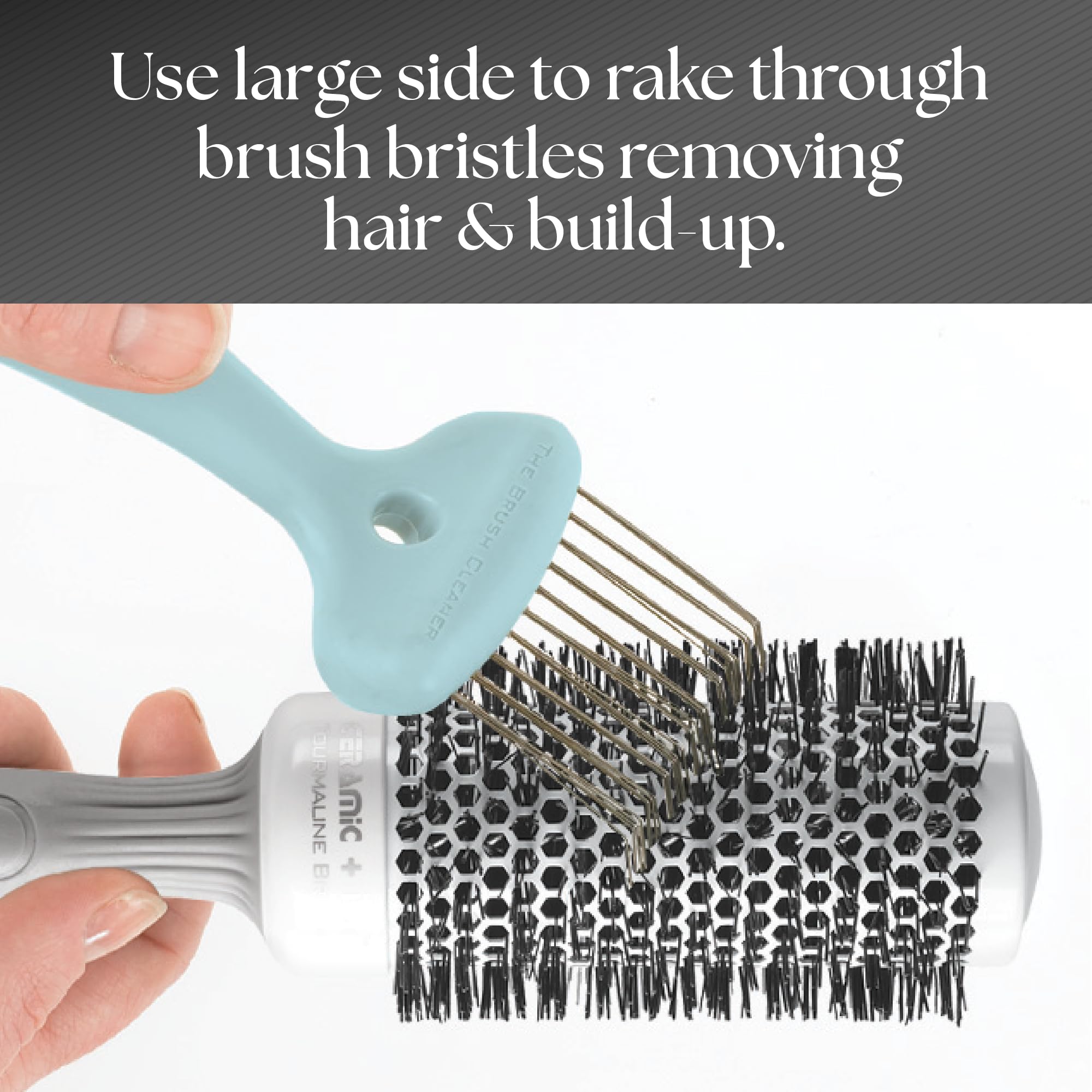 Olivia Garden The Brush Cleaner with ergonomic comfort grip for easy, strain-free cleaning.