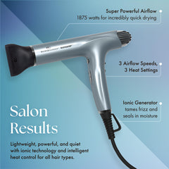 Olivia Garden 1875W SuperHP dryer ionic generator visible for frizz control results