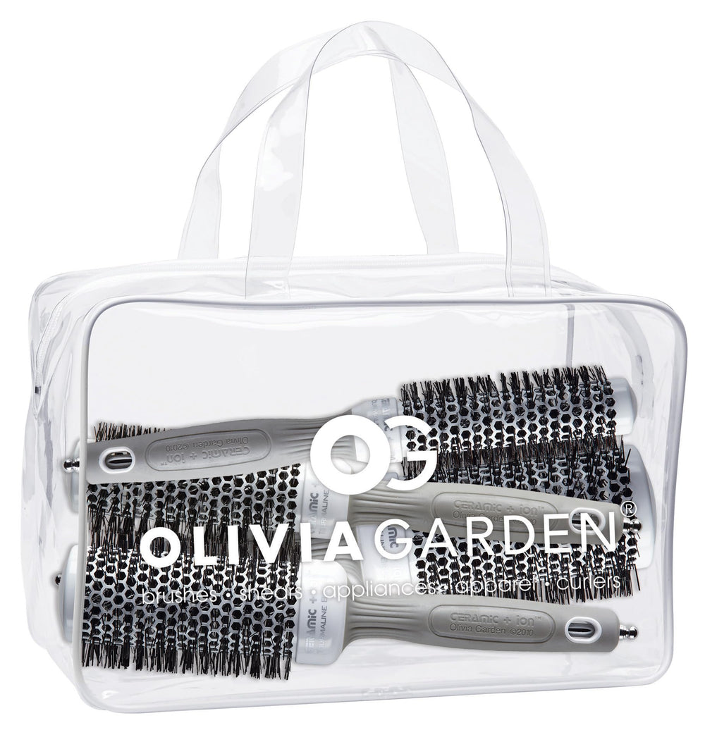 Olivia Garden Ceramic + Ion brush CI-25 barrel close-up demonstrates rapid heat and efficient airflow.