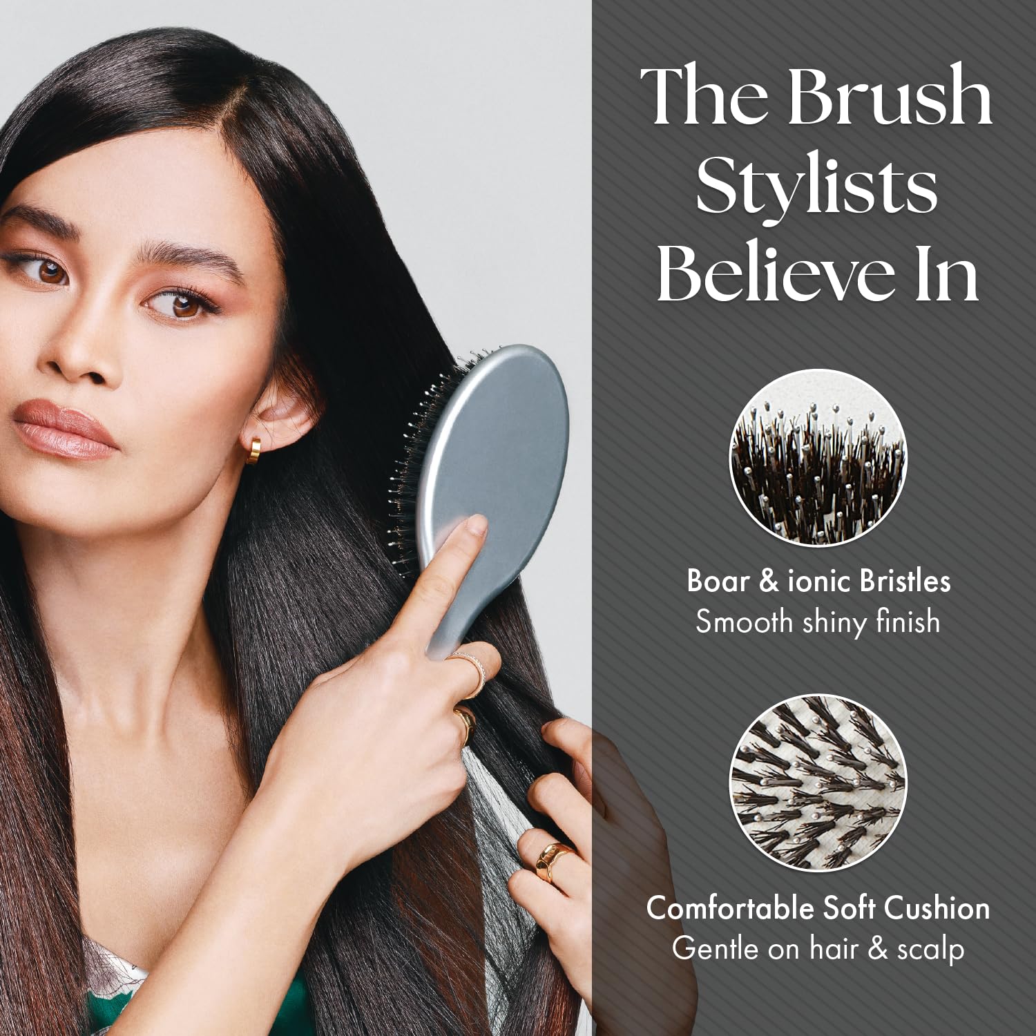 Olivia Garden Ceramic Ion Supreme Paddle Brush anti-static performance for frizz control during daily blowouts.