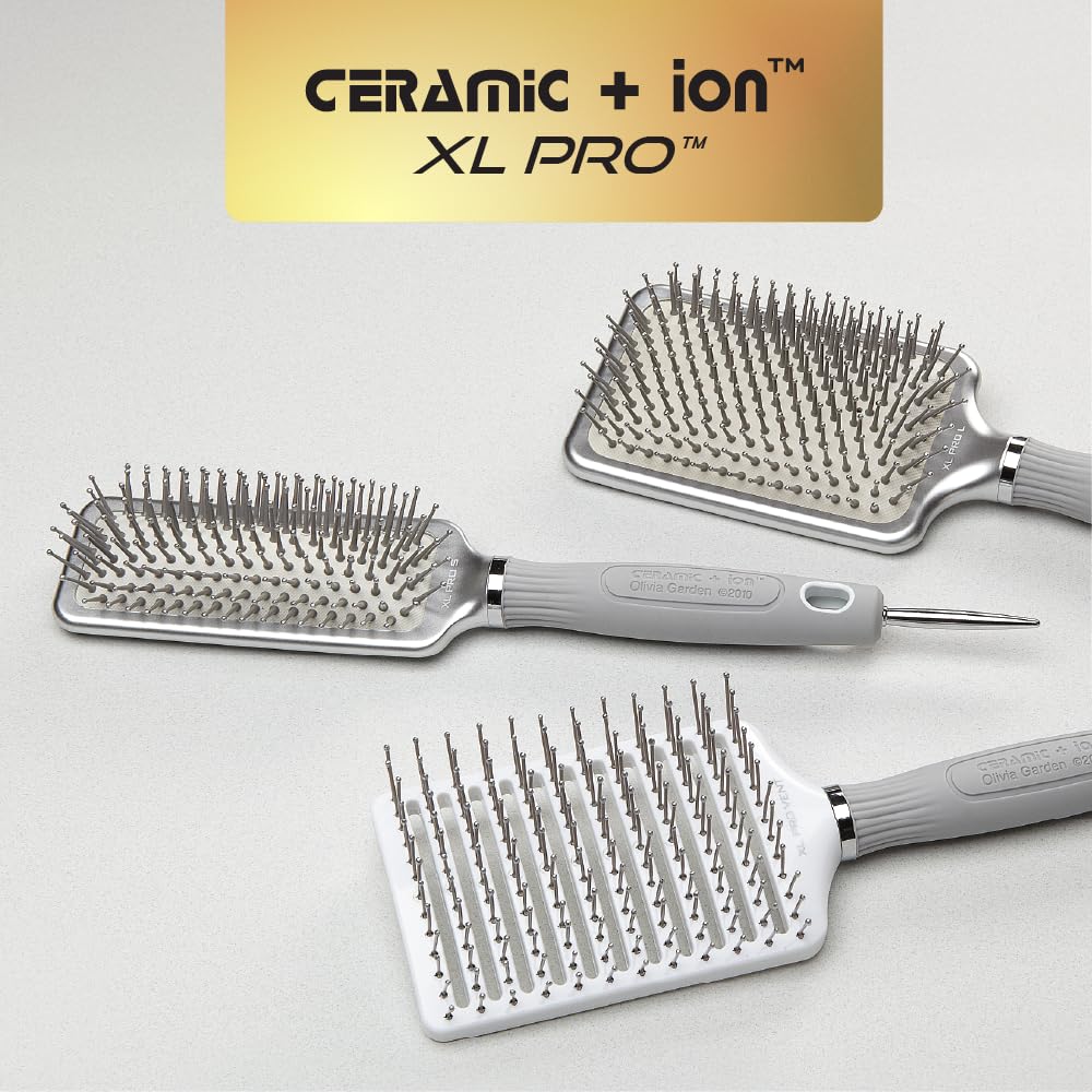 Olivia Garden CIXL-PROS brush adds shine and smoothness for healthier-looking hair.