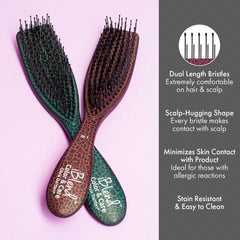 Olivia Garden iBlend provides gentle, flexible bristles for comfortable use on scalp.