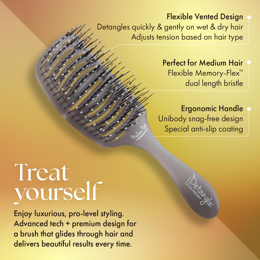 Olivia Garden iDetangle dual-curve design hugs the scalp for comfort.