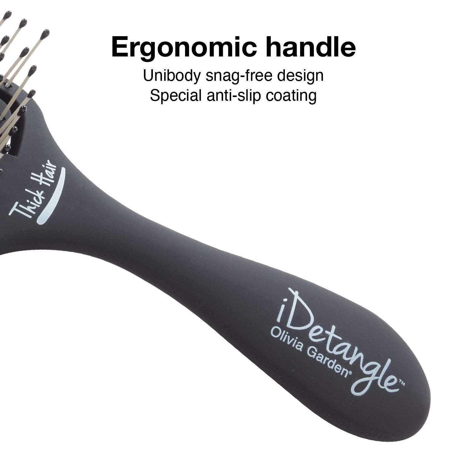 Olivia Garden iDetangle brush salon-quality finish complements professional and home use.