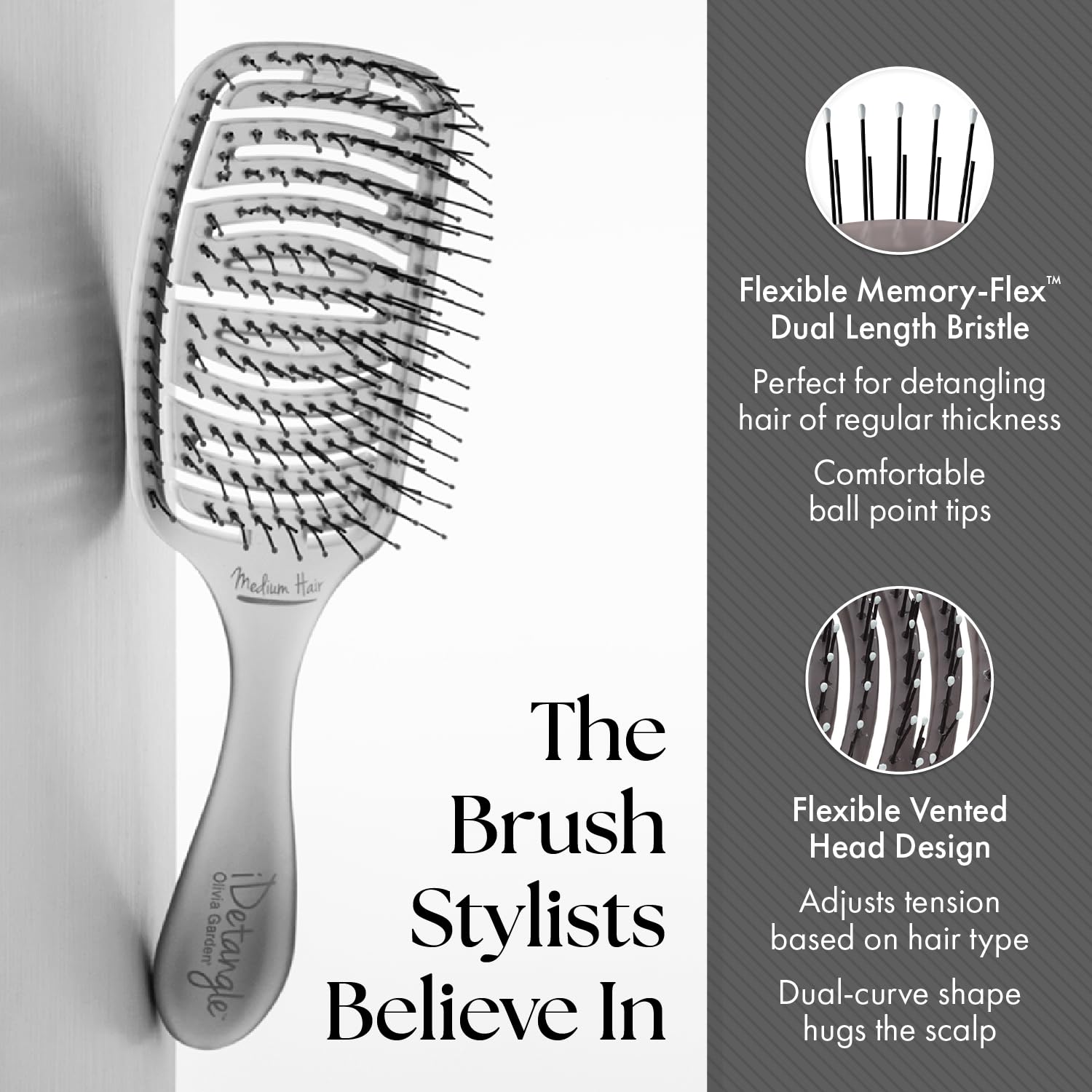 Olivia Garden iDetangle unibody snag-free build prevents hair catching.