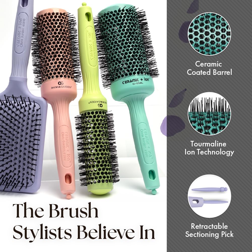 Olivia Garden large barrel with airflow holes creates smooth waves with faster drying.
