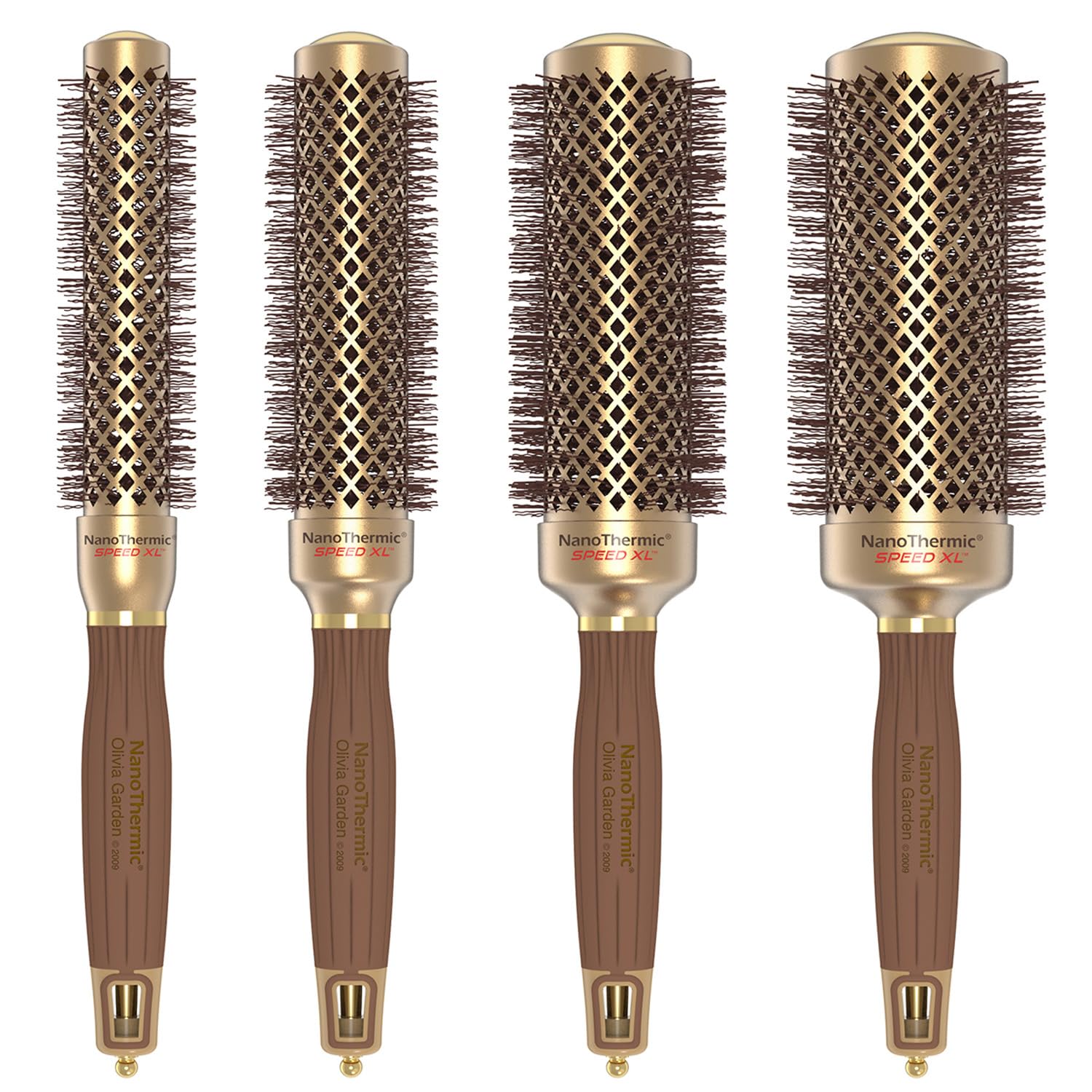 Olivia Garden NanThermic ceramic-barrel heats quickly for efficient, smooth blowouts.