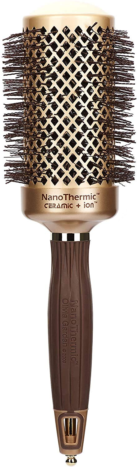 Olivia Garden NanoThermic ceramic ion round brush front view for faster, smoother blowouts.