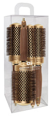 Olivia Garden NanoThermic brush barrel closeup shows even heat for smooth results.